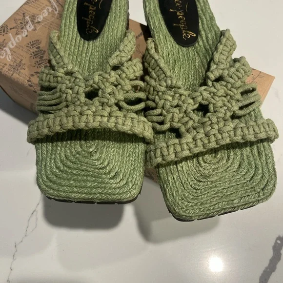 Free People Green Crochet Braided Sandals - Picture 3 of 5